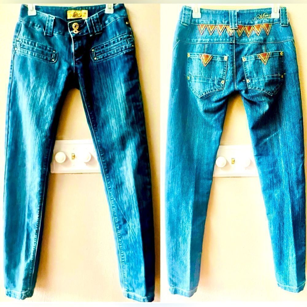 MECCA JEANS AZTEC DETAIL SIZE 3/4